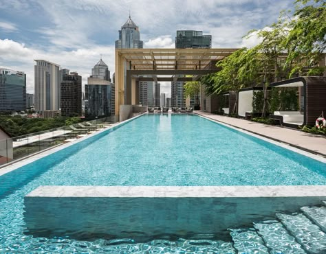 Sindhorn Residence,© Yamastudio Rooftop Pool Design, Pool Penthouse, Pool Edging, Residence Plan, Apartment With Pool, Rooftop Swimming Pool, Apartment Pool, Sky Pool, New York Penthouse