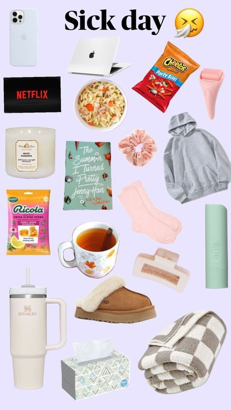 Sick Day Aesthetic, Sick Hacks, Sick Day Outfit, Sick Day Essentials, Sick Food, Healthy Period, I Am Sick, Sick Remedies, Day Aesthetic