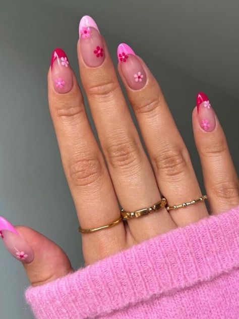 Barbie Pink Nails, Pink Summer Nails, Summery Nails, Pink Spring, Pink Nail, Nails 2024, Spring Nail, Floral Nails, Chic Nails