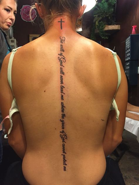 Meaning Of Grace, Visit Quotes, Spine Tattoos Ideas, Back Tattoo Women Spine, Tattoos Ideas For Women, Spinal Tattoo, Female Makeup, Quotes Female, God Tattoo