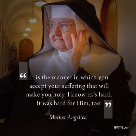 Mother Angelica, Jesus Mother, Saint Quotes Catholic, Study Book, Mary Mother Of God, Powerful Prayers, Catholic Images, Christian Theology, Spiritual Words