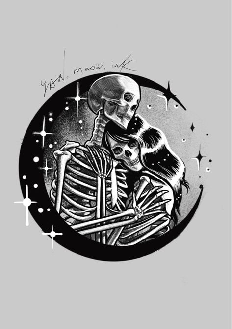 Woman And Skeleton Love, Skeleton Bride Tattoo, Bride And Groom Skeleton Tattoo, Skeleton Lovers Art, Skeleton Wedding Tattoo, Skeleton Family Tattoo, Skeleton Moon Tattoo, Skeleton Couple Tattoo Romantic, Skeleton Love Tattoo