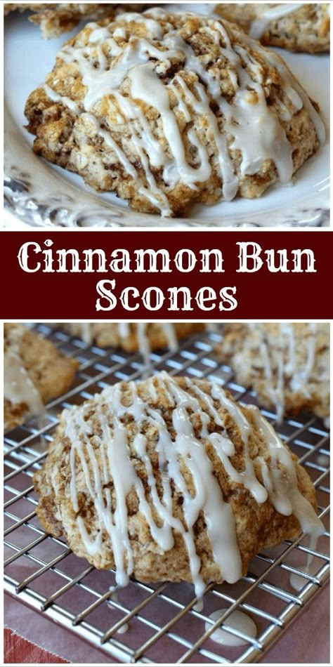 Cinnamon Bun Scones recipe from RecipeGirl.com #cinnamon #bun #roll #scones #recipe #RecipeGirl Cinnamon Scones, Scones Recipe Easy, Homemade Scones, Scone Recipes, Scones Recipe, Breakfast Sweets, Recipe Girl, Cinnamon Recipes, Cinnamon Bun