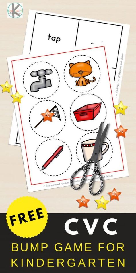 FREE Printable CVC Word Puzzles Activity for Kindergarten Cvc Games Kindergarten, Vowels Kindergarten, Free Phonics Activities, Secret Decoder, Cvc Practice, Cvc Games, Cvc Word Games, Games Kindergarten, Christian Classroom