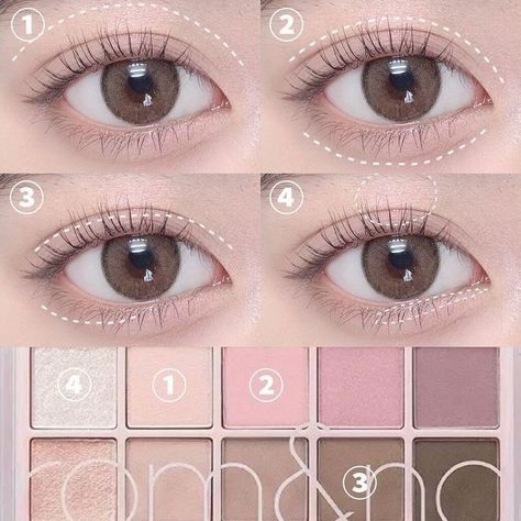 Light Eyeshadow Looks, No Make Up Make Up Look, Makeup Cantik, Asian Makeup Tutorials, Korean Makeup Tips, Korean Makeup Tutorials, Learn Makeup, Cute Eye Makeup, Doll Eye Makeup