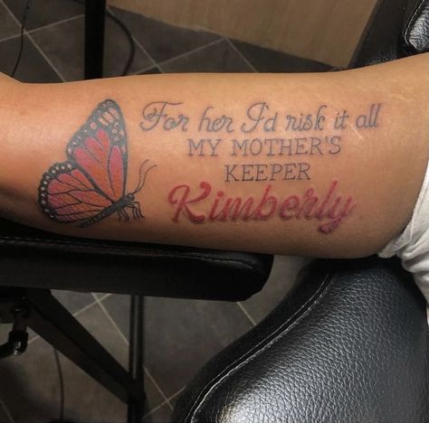 For Her Id Risk It All Tattoo Mom, Tattoos For Your Mom Ideas, Moms Name Tattoo Ideas Daughters, Mom And Daughter Tattoos Unique Black Women, My Grandmas Keeper Tattoos, Tattoo Ideas For Daughter To Mom, Tattoos For Ur Mom, Tattoo Ideas To Get For Your Mom, Tattoo Ideas Female For Mom