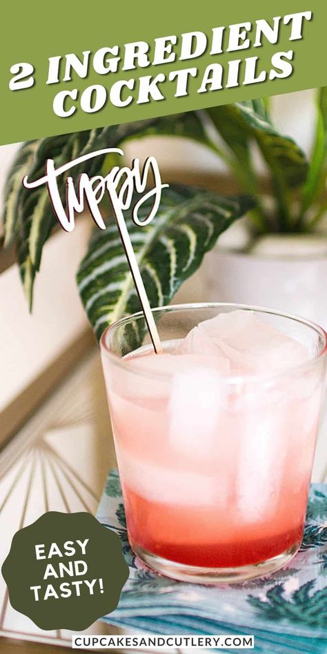 Two Ingredient Cocktails, 2 Ingredient Cocktails, Basic Cocktail Recipes, Vodka Drinks Easy, Kid Drinks Recipes, Drinks Alcohol Recipes Easy, Smoothie Recipes For Breakfast, Easy Drinks To Make, Basic Cocktails