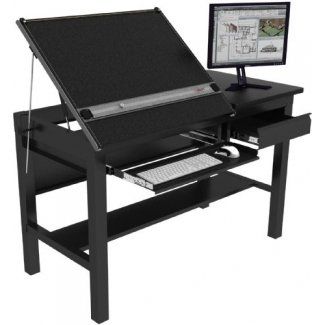 Freedom Drafting Table 60''x30" - Black Frame, Black Surface Drafting Tables, Workspace Ideas, Architects Desk, Drafting Drawing, Drawing Desk, Drafting Table, Keyboard Tray, Drawing Table, Perfect Desk