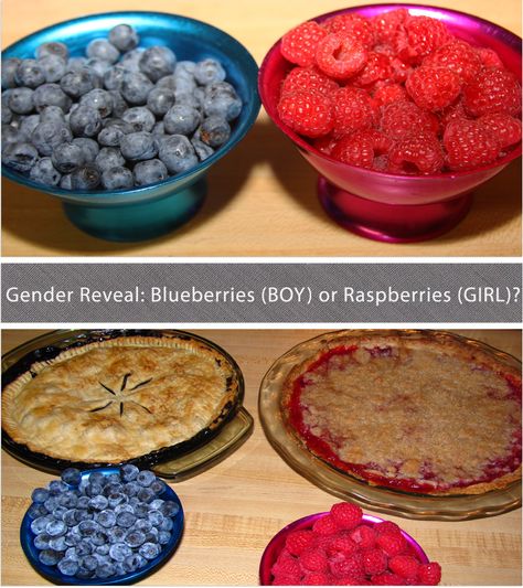 Gender Reveal Party with 2 great pie recipes: Raspberry Crumb and Blueberry Maple! Reveal Party Food Ideas, Gender Reveal Party Food Ideas, Party Pies, Disney Gender Reveal, Gender Reveal Food, Baseball Gender Reveal, Gender Reveal Party Food, Gender Reveal Announcement, Party Food Ideas