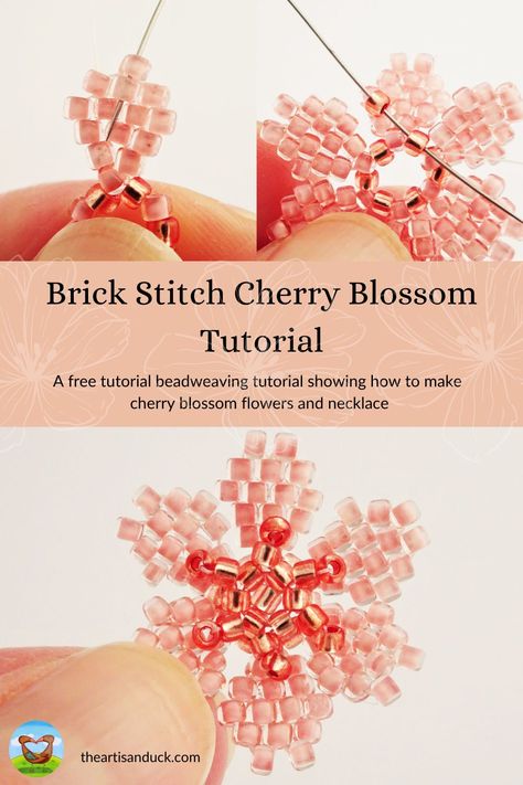 Brick Stitch Flower Pattern, Seed Bead Flower Pattern, Seed Bead Flowers Tutorial Free Pattern, Bead Loom Patterns Flowers, Bead Flowers Tutorial, Miyuki Beads Pattern Brick Stitch, Seed Bead Flowers Tutorial, Beaded Flowers Tutorial, Brick Stitch Flower