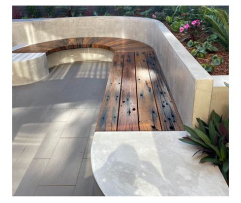 Backyard Bench Seating, Backyard Bench, Beautiful Stairs, Outside Bars, Fire Pit Landscaping, Backyard Renovations, House Yard, Bench Seating, Patio And Garden