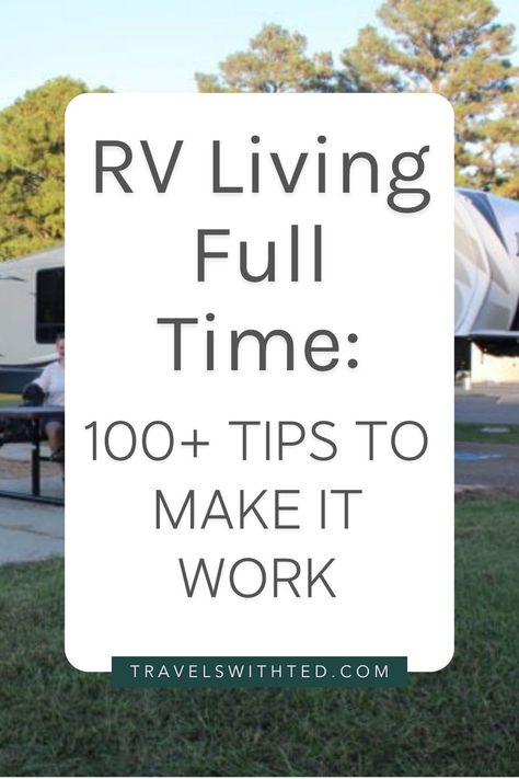 My husband and I have lived in our fifth wheel RV since 2016. In our years traveling the country, we have learned endless lessons about how to make the RV lifestyle more affordable and less stressful. In this complete guide to RV living full time, I am sharing 100 important tips for living on the open road. Storage Ideas For Rv Living, Fifth Wheel Living Full Time, Living In A Fifth Wheel Full Time, How To Live In A Camper Full Time, Rv Living Full Time Decor, Full Time Camper Living Hacks, Living In A Camper Full Time, Rv Living Full Time Rv Organization, Full Time Rv Living Hacks