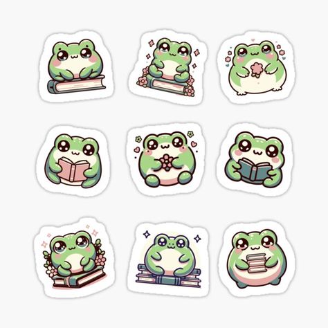 Decorate notebooks, personalize laptops, or stick ‘em wherever Removable, kiss-cut vinyl stickers Super durable and water-resistant 1/8 inch (3.2mm) white border around each design Glossy finish for vibrant, eye-catching colors Frog Journal, Kawaii Frogs, Sketchbook Stickers, Cute Sketchbook, Kawaii Journaling, Cute Sketchbooks, Frog Stickers, Decorate Notebooks, Journaling Stickers