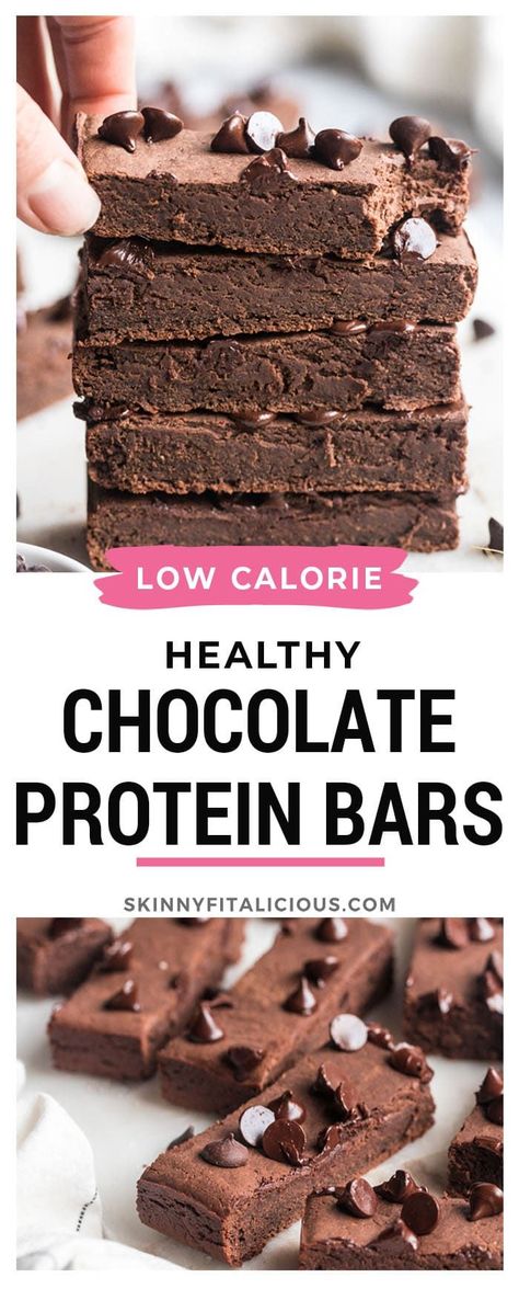 Baked Protein Bars Homemade, Gf Protein Bar, Protein Bars No Peanut Butter, Protein Bar Chocolate, 100 Calorie Protein Bar, Chocolate Protein Bar Recipe, Low Calorie Bars Recipe, Clean Protein Bar, Low Fat Protein Bar