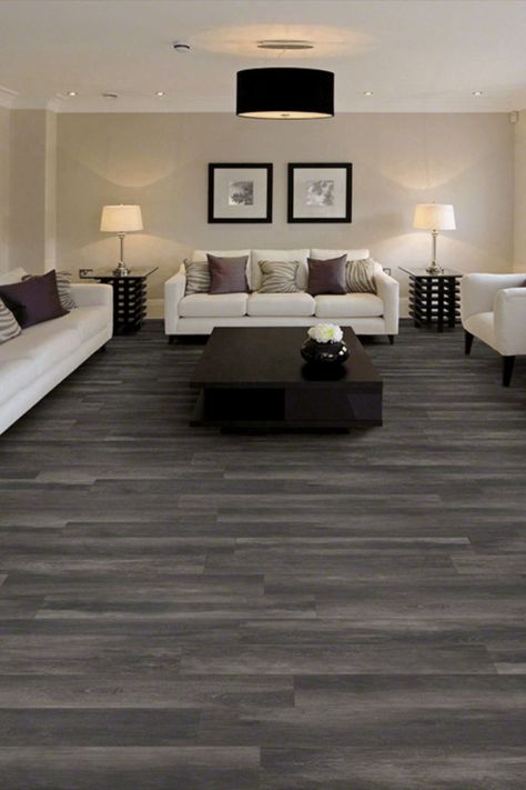 Living Room Designs With Wood Floors, Living Room Flooring Tiles, Living Room Dark Grey Floor, Black Floor Room Ideas, Dark Gray Wood Floors, Dark Grey Wood Floors, Dark Gray Floors Living Room, Dark Grey Flooring Living Room, Black Tiles Floor Living Room