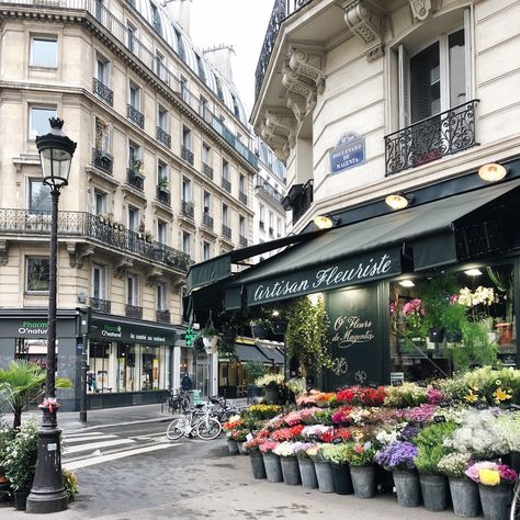 Beautiful flower shop in Paris streets Paris Shopping Street, Paris Flowers, Flower Shop Decor, Aesthetic Header, France Aesthetic, Paris Vibes, Paris Summer, French Flowers, Instagram Paris