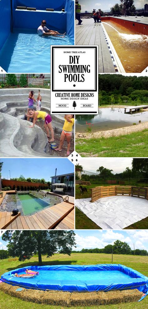 7 DIY Swimming Pool Ideas and Designs: From Big Builds to Weekend Projects Ideas De Piscina, Homemade Pools, Swimming Pool Ideas, Grey Bar, Stock Tank Pool, Diy Swimming Pool, Tank Pool, Swimming Pond, Natural Swimming Pools