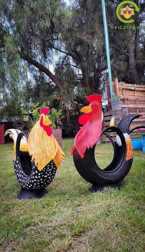 Garden Ideas Using Old Tires, Painted Tires, Tire Craft, Reuse Old Tires, Tire Garden, Recycled Garden Art, Tire Art, Tire Planters, Tyres Recycle