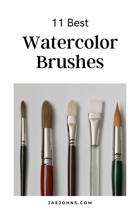 Watercolor Supplies For Beginners, Watercolor Paint Brush Guide, Watercolour Paint Brushes, Watercolor Brushes For Beginners, Watercolor Brush, Round Paint Brush, Best Watercolor Brushes, Watercolor Supplies, Illustrator Brushes