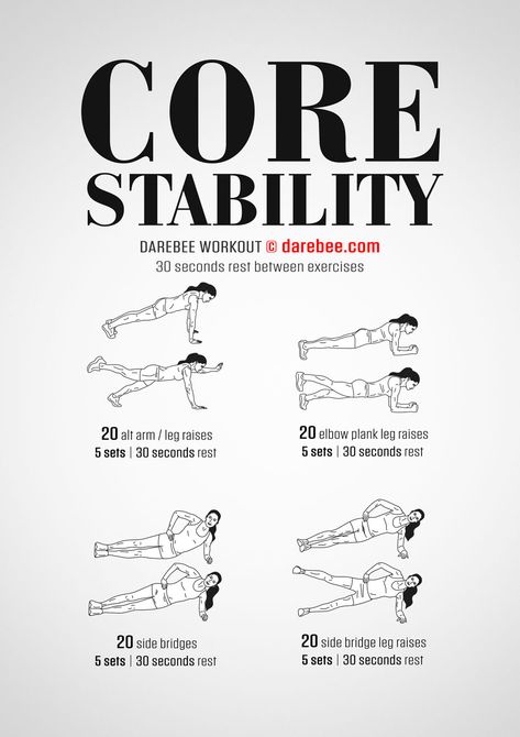 Core Stability Workout, Stability Workout, Beginner Full Body Workout, Home Strength Training, Workout Girl, Stability Exercises, Gym Workout Planner, Workout Planner, Core Stability