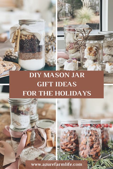 Beautiful DIY Mason Jar Gift Ideas For The Holidays - Azure Farm Ball Jar Gift Ideas, Mixes In A Jar Recipes Holiday Gifts, 16 Oz Mason Jar Gifts, Homemade Jar Christmas Gifts, Popcorn Mason Jar Gifts, Diy Christmas Gifts In A Jar, Mason Jar Recipes Gifts Dry Mixes, Christmas Mason Jars Gifts, Christmas Gifts In Jars