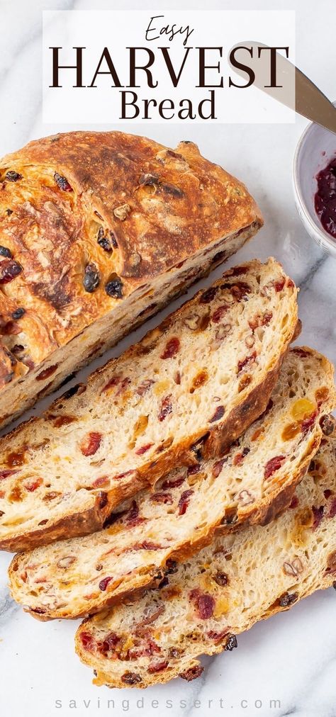 Bread With Fruit, Harvest Bread, Oven Bread, Dutch Oven Bread, A Loaf Of Bread, Homemade Bread Easy, Cranberry Bread, Artisan Bread Recipes, Knead Bread