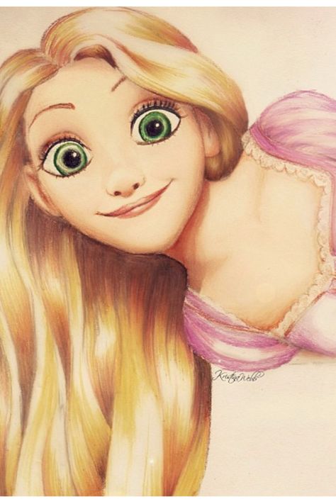 Day 1: Fave Character- Rapunzel- she's fun and quirky and has this absolute faith in her dreams-I just love her, the whole movie really. Kristina Webb Drawings, Kristina Webb Art, Kristina Webb, Rapunzel Disney, Images Disney, Film Disney, Tangled Rapunzel, Disney Tangled, Color Pencil Drawing