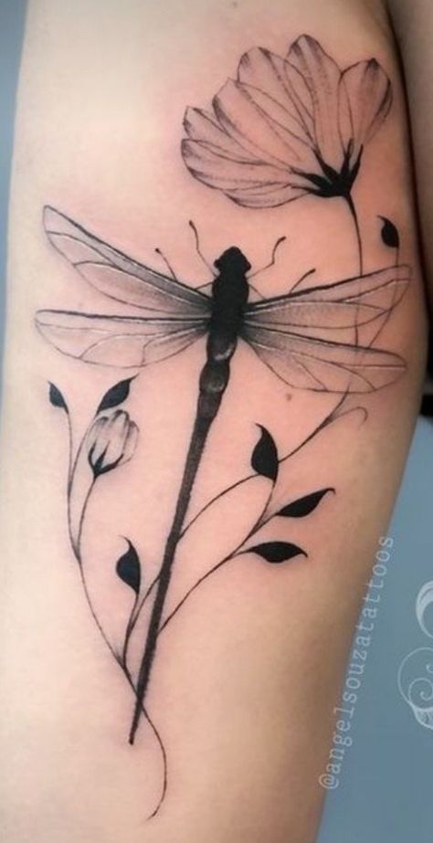 Dragonfly Tattoos, Dragonfly Tattoo Design, Dragon Sleeve Tattoos, Tattoos For Women Flowers, Tasteful Tattoos, Geniale Tattoos, Tattoos Geometric, Tatuaje A Color, Dragonfly Tattoo