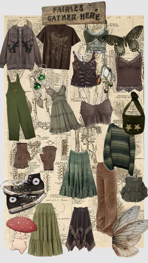 Fairy grunge inspo board #fairy #fairygrunge #grunge #inspo #inspoboard Goblincore Outfits, Fairy Grunge Outfit, Fairy Core Outfits, Wall Pilates, Joseph Pilates, Strengthen Your Core, Cottagecore Outfits, Earthy Outfits, Fairy Clothes