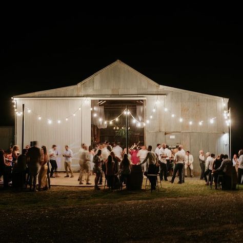 Kimo Estate™️ Weddings and Accommodation on Instagram: "“The Grain Shed”, unassuming from the outside during the day. At night it takes on a different character. Once inside it again takes on a whole new personality again turning into a magical wedding venue. #thegrainshedkimo #weddingvenue #wedshedvenue #barnwedding #sydneywedding #canberrawedding" Hay Shed Wedding, Shed Reception, Shed Wedding Decorations, Wedding In Garage, Wedding In Shed, Shed Wedding Reception Decoration, Shed Wedding Reception, Simple Farm Wedding, Pasture Wedding