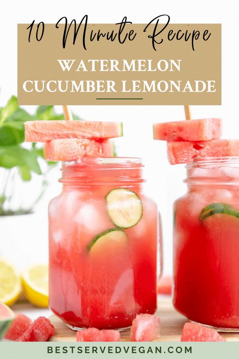 Cucumber Lemonade Recipe, Cucumber Lemonade, Cocktail Fruit, Lemonade Drink, Perfect Summer Drink, Drink Recipes Nonalcoholic, Lemonade Drinks, Summer Drink Recipes, Watermelon Lemonade