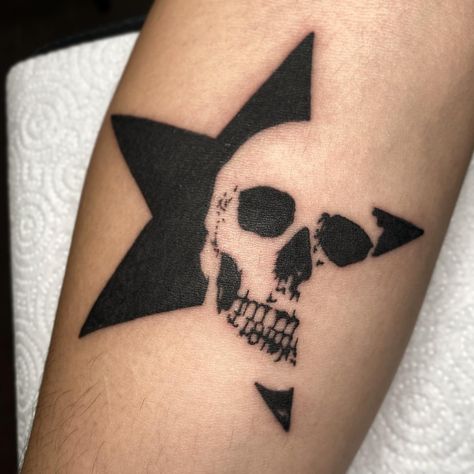 Booking December ☠️☠️☠️ | Instagram Useful Tattoos Ideas, Punk Rock Tattoo Ideas, 22 Tattoo Ideas, Wrist Sleeve Tattoo, Goth Sleeve Tattoo, Edgy Matching Tattoos, Alt Tats, Rock Band Tattoos, Rock Tattoo Ideas