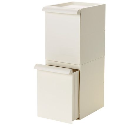 stackable+trash+bins | IKEA Retur Stackable Recycling Bins Recycling Bin Ideas Small Spaces, Indoor Recycling Bin Ideas Small Spaces, Diy Pop Up Camper, Indoor Recycling Bins, Organize Garage Diy, Small Storage Bins, Garbage Can Storage, Organize Garage, Recycling Storage