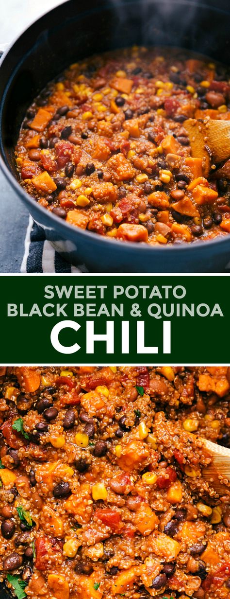 Vegetarische Diners, Quinoa Side Dish, Quinoa Chili, Sweet Potato Black Bean, Diner Recept, Easy Dinner Recipe, Vegetarian Dinners, Vegetarian Recipes Dinner, Quinoa Recipes