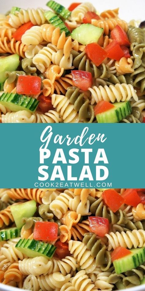 Cold Pasta Salad Recipes Healthy, Summer Pasta Salad Recipes Cold, Easy Cold Pasta Salad, Cold Pasta Recipes, Oil And Vinegar Dressing, Garden Pasta Salad, Cucumber Pasta Salad, Garden Pasta, Summer Pasta Salad Recipes