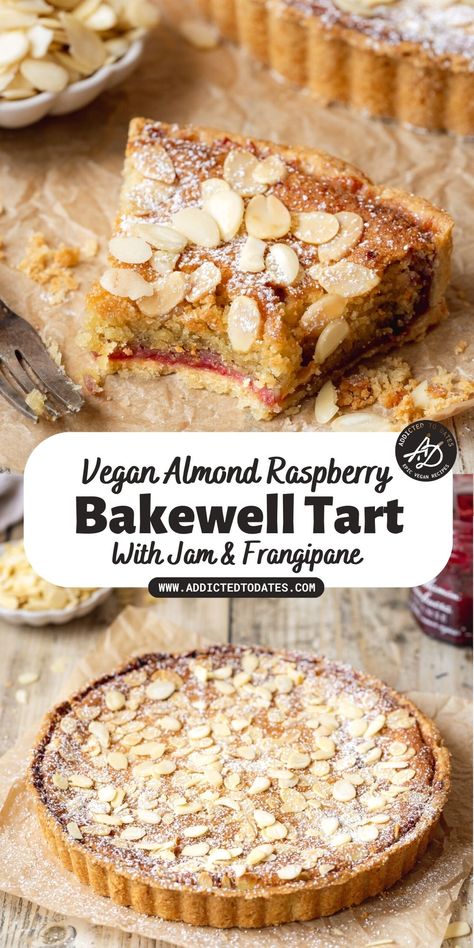 Vegan Bakewell Tart, Almond Frangipane, Vegan Tarts, Vegan Pastries, Vegan Baking Recipes, Bakewell Tart, Vegan Christmas Recipes, Vegan Brunch, Vegan Cake Recipes