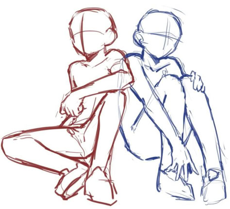 Drawing Poses Two Friends, Duo Anatomy Reference, Duo Drawing Base Funny, Drawing Templates Two People, 2 People Posing Drawing Reference, Pose Reference Twins, 2 People Together Drawing, Best Friend Pose Drawing, Anime Duo Pose Reference Friends