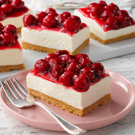 To make classic cherry delight, layer buttery graham crackers, fluffy cream cheese and tart cherry pie filling for an easy, dreamy dessert. Easy Cherry Delight Dessert, Classic Cherry Delight Recipe, Cherry Delight Dessert Cream Cheeses, Cherry Delight Recipe, Fridge Desserts, Baked Fruit Desserts, Cherry Delight Dessert, Delight Dessert, No Bake Summer Desserts