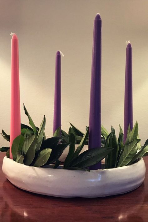 Advent Wreath Candles, Deep Art, Advent Candles, Advent Wreath, Family Project, Ceramics Projects, Miniature Christmas, Christmas Joy, Wheel Thrown