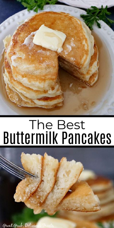 The Best Buttermilk Pancakes are fluffy and delicious, made from scratch, and make the best pancake recipe to enjoy on the weekends or for a delicious weekday breakfast. Recipes Buttermilk, Fluffy Buttermilk Pancake Recipe, Homemade Buttermilk Pancakes, Buttermilk Pancakes Recipe, Fluffy Buttermilk Pancakes, Homemade Pancake Recipe, Buttermilk Pancakes Fluffy, Best Pancake Recipe, Pancake Recipe Buttermilk