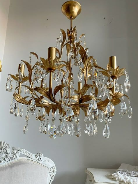 MilanChicChandeliers - Etsy Canada Gold Art Deco Chandelier, Gold Leaves Decor, Entrance Way Chandelier, Small Gold Chandelier, Dining Room Light Fixtures Over Table, Small Chandelier Bedroom, Fairy Chandelier, Fancy Chandelier, Low Ceiling Chandelier