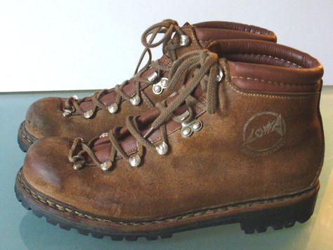 Vintage Made in Germany Lowa Hiking Boots by TheOldBagOnline, $69.99 Vintage Boots Men, Vintage Hiking Boots, Danner Hiking Boots, Vintage Hiking, Style Reference, Plan A Trip, Vintage Thrift, 90s Mens, Outdoor Boots