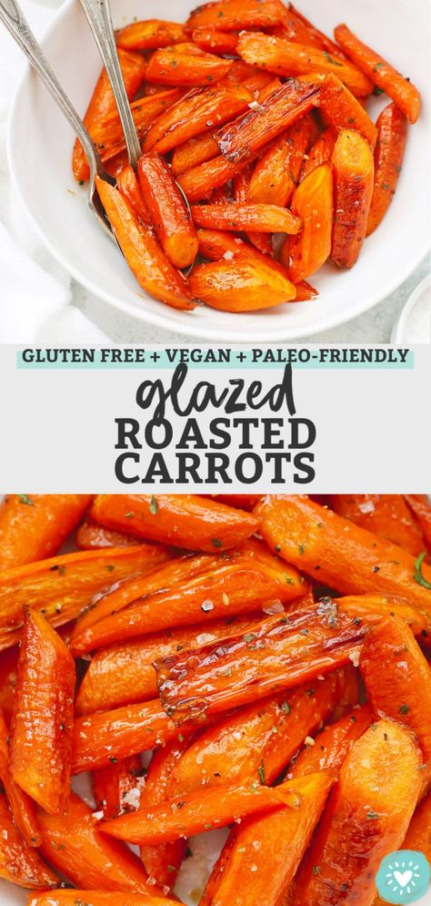 Maple Glazed Carrots Slow Cooker, Side Dish Carrots, Best Roasted Carrots, Glazed Roasted Carrots, Easter Side Dish, Carrot Recipes Side Dishes, Carrots Roasted, Carrots Side Dish, Maple Glazed Carrots