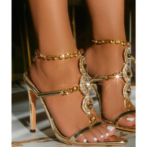 Fashionable Golden Rhinestone Gem Stiletto Sandals Toe High Heels #Stilettos #StilettoHeels #HighHeels #HeelsAddict #HeelGoals #StilettoAddict #ShoesOfTheDay #FashionHeels #HeelsLover #SexyHeels #StilettosOnPoint #HeelObsession #PowerHeels #GlamHeels #StilettoStyle #HeelFashion #LuxuryHeels #RedSole #ShoeLovers #StilettoVibes #ShoeGoals #StilettoLove #Fashionista #KillerHeels #ChicHeels #ShoeAddict #WalkInHeels #StilettosForever #HeelsOfInstagram #ElegantHeels Shoes Heels Prom, Wedding High Heels, Pointed Shoes, Silver High Heels, Modern Sandals, Crystal Heels, Dress Heels, Prom Ideas, Rhinestone Shoes