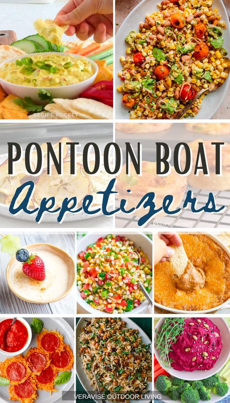 Boat Day Appetizers, Snacks For The Boat Easy, Boating Snacks Pontoon, Poolside Party Food, Food For A Boat Day, Snacks For A Boating Day, Boat Charcuterie Board, Vacation Appetizers, Lake Snacks For Boat