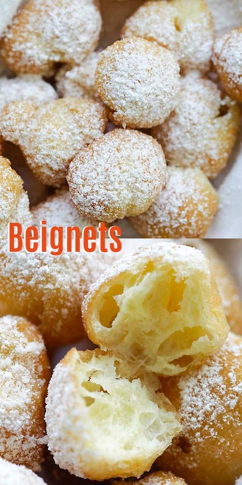 Dessert For Breakfast Recipes, Stove Top Dessert Recipes, Benight Recipe, Recipes With Frozen Biscuits, Easy Baked Goods To Sell, Beneights Recipe, Emmymade Recipes, Beignets Recipe Easy, Easy Beignets