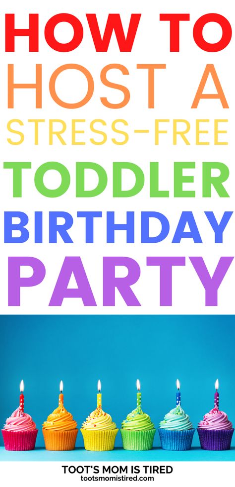 How to Host a Stress-Free Toddler Birthday Party | How to throw a birthday party for a toddler, easy birthday party ideas for one year olds, two year olds, three year olds. #toddlers #parenting Three Year Old Party Activities, Two Year Old Birthday Activities, 3rd Birthday Party Activities, Ideas For One Year Olds, Easy Birthday Party Ideas, Toddler Birthday Parties, Two Years Old Activities, Three Year Old Birthday, Birthday Party Menu