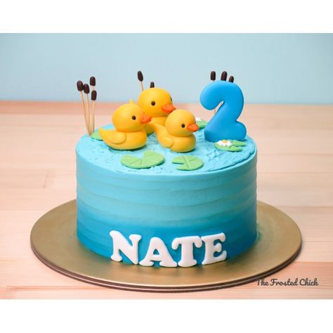 Duck Cake Design, Cute Duck Cake, Number 3 Cake, Animal Party Cake, Rubber Duck Cake, 2nd Birthday Cake Boy, Birthday Cake Boy, Donald Duck Cake, Rubber Ducky Cake