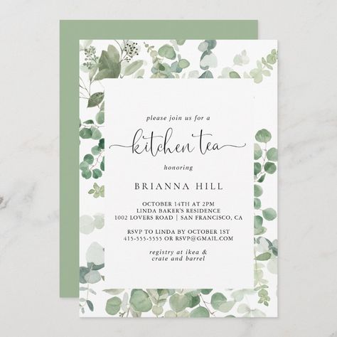 Bachelorette Party Invitations Templates, Modern Bachelorette Party, Bridal Tea Party Invitations, Kitchen Tea Ideas, Tea Bridal Shower Invitations, Bridesmaid Brunch, Artistic Tree, Party Invitations Templates, Tea Bridal Shower