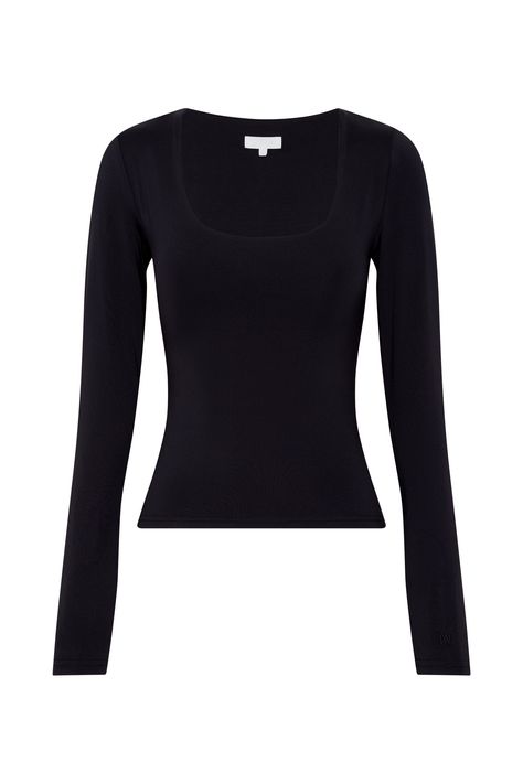 Plain Black Top Long Sleeve, Black Full Sleeve Top, Black Longsleeves Outfit, Cute Long Sleeve Tops, Black Long Sleeve Outfit, Black Top Long Sleeve, Long Sleeve Black Shirt, Cute Black Shirts, Formal Top